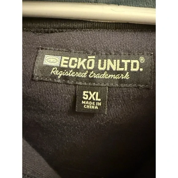 Vintage Y2K Ecko UNLTD Full Zip Hoodie Size 5XL Embroidered Rhino Cybergoth Rare